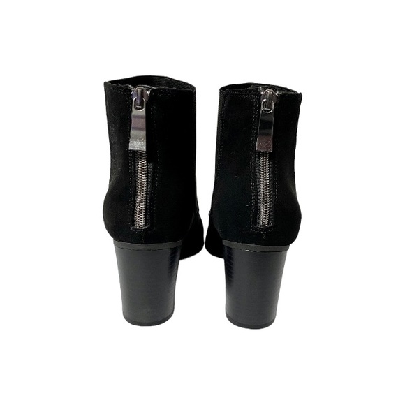 EUC Black Ankle Zip-Up Boot with Chunky Block Heel for Women. Size 8 - Picture 6 of 8